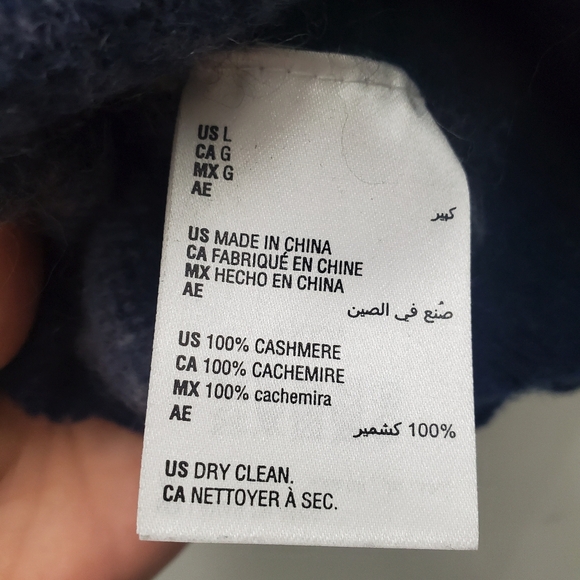 100% Cashmere Plaid Puff Short Sleeve Sweater Fuzzy Soft  Size L - Picture 12 of 12